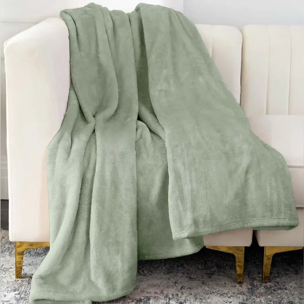Max Studio Home | Soft Olive Green Throw Blanket